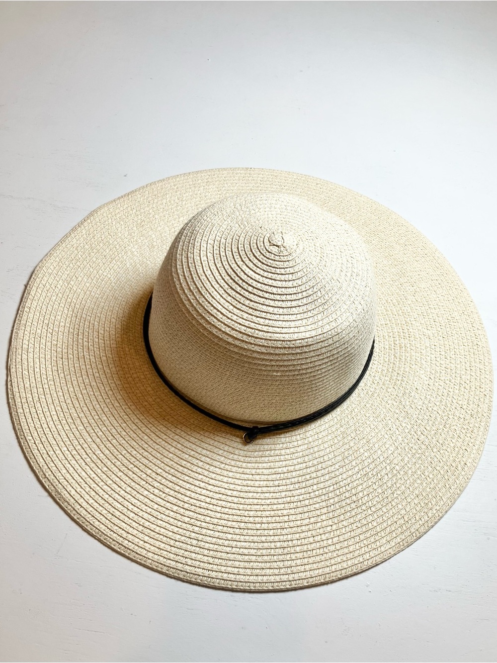 Milani | Wide Brim Straw Sun Hat in Cream with Black Band